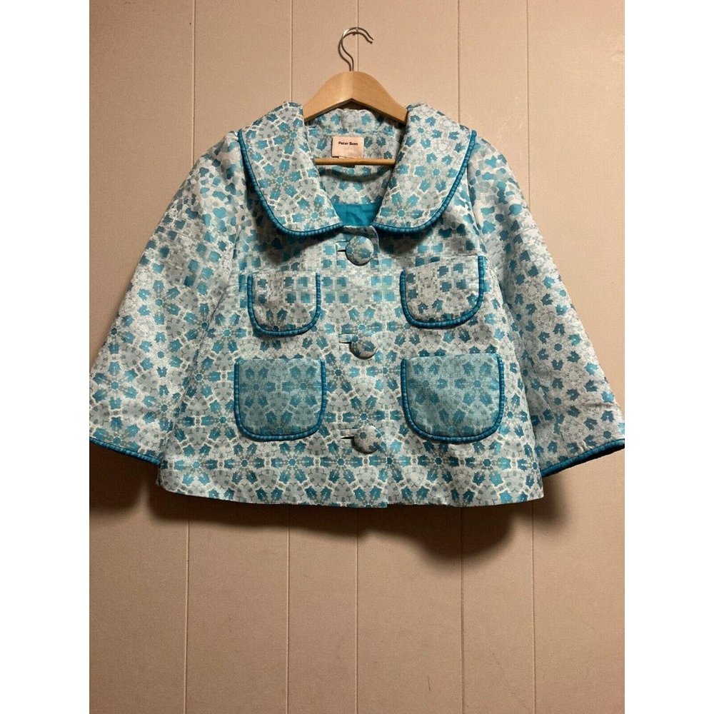 Anthropologie Peter Som Blue Chantelle Jacket